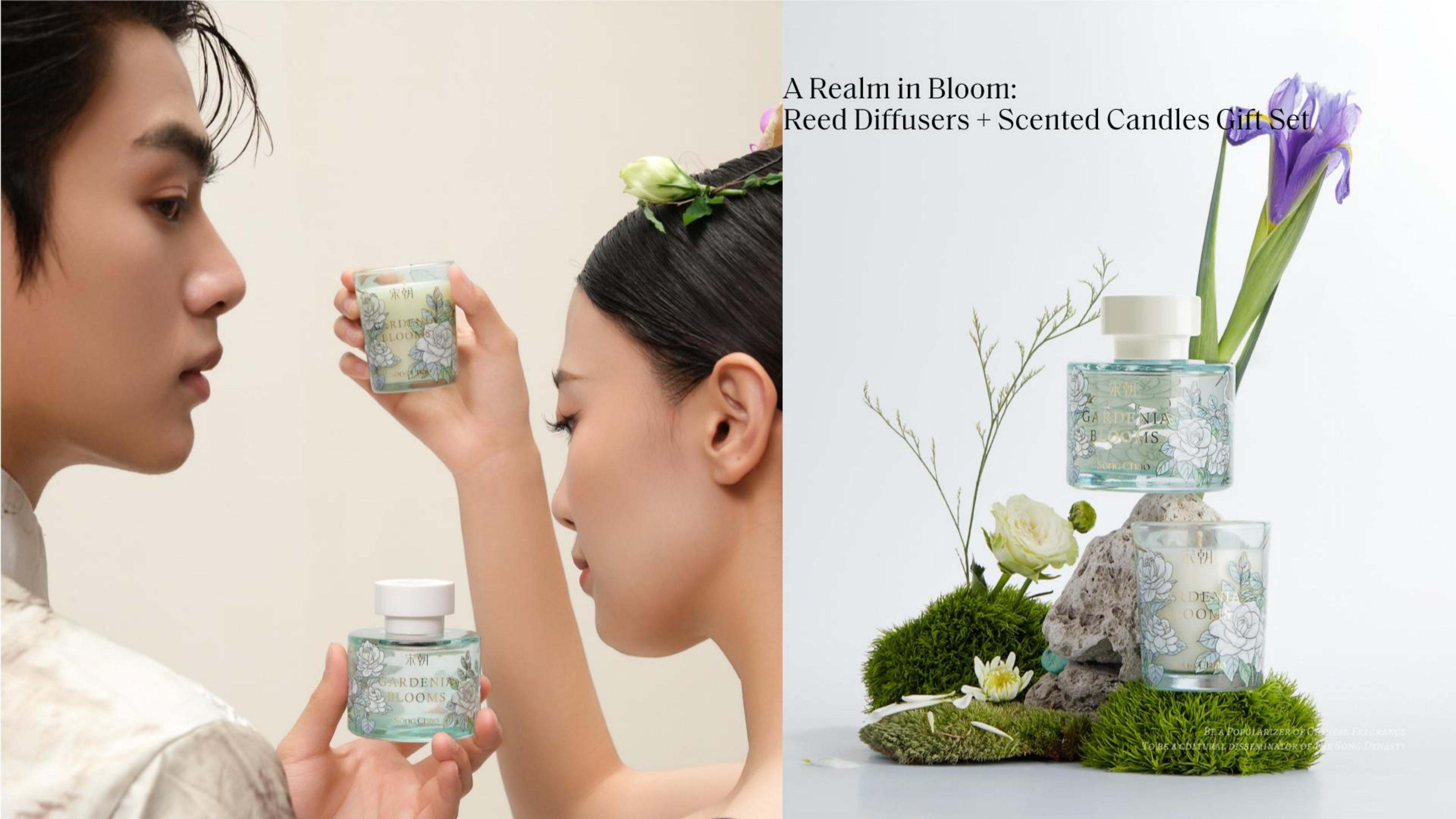 A Realm in Bloom:Reed Diffusers+Scented Candles Gift Set