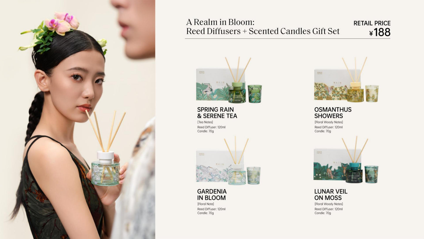 A Realm in Bloom:Reed Diffusers+Scented Candles Gift Set