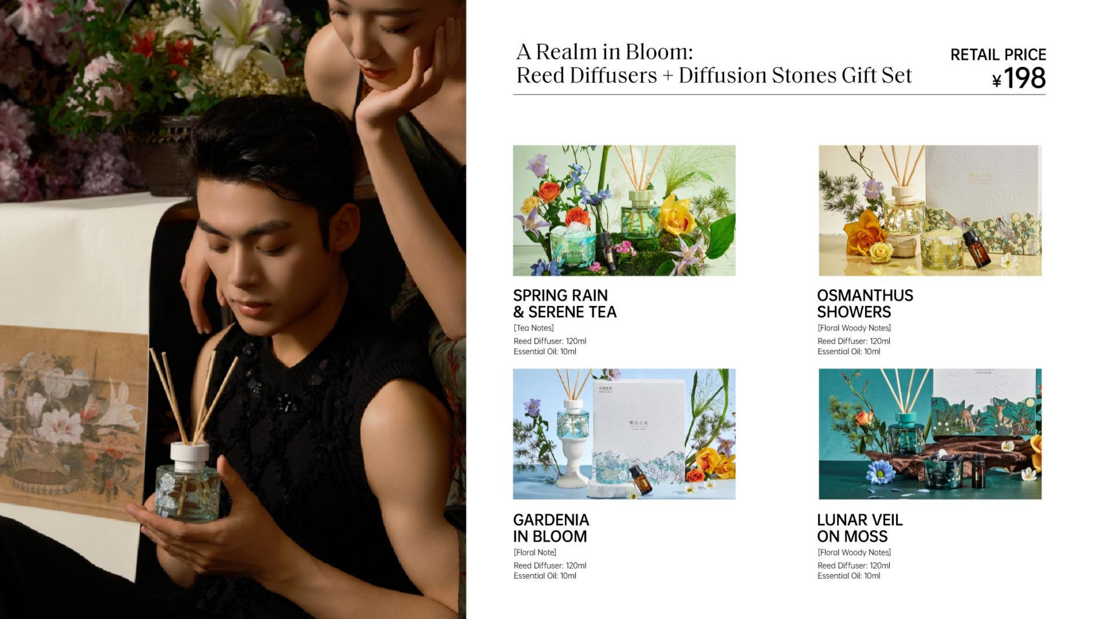 A Realm in Bloom:Reed Diffusers+Diffusion Stones Gift Set