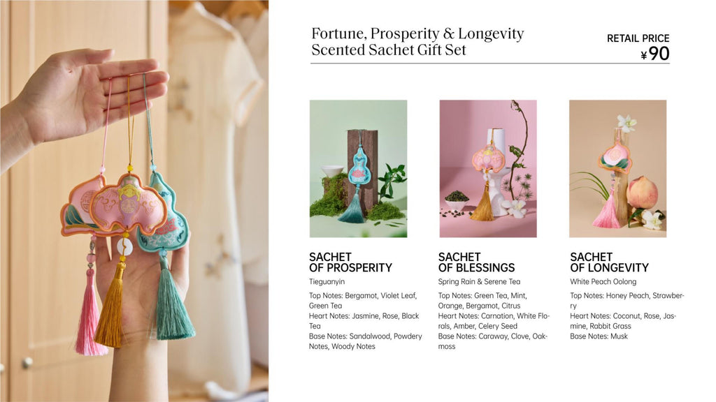 Fortune,Prosperity & Longevity Scented Sachet Gift Set