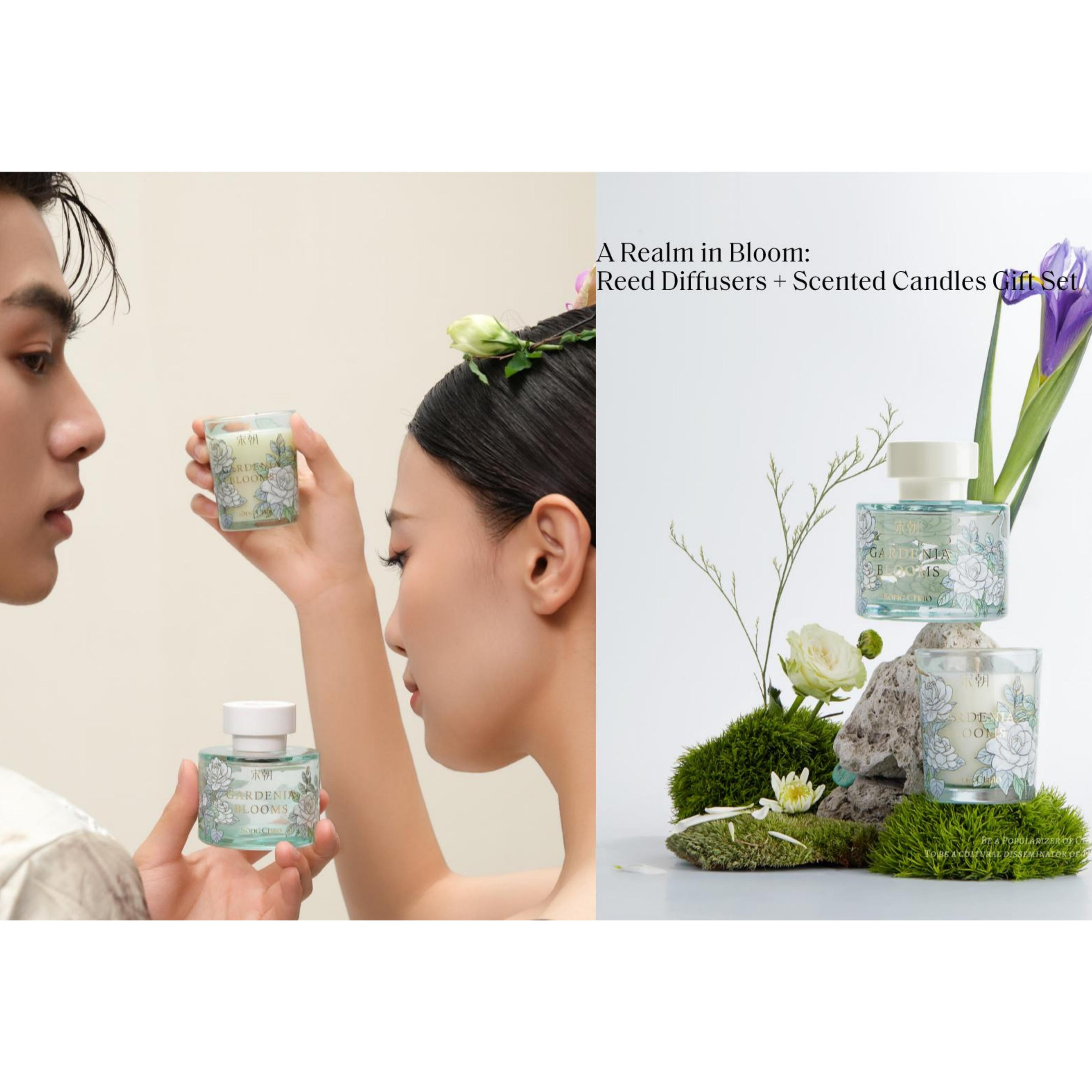 A Realm in Bloom:Reed Diffusers+Scented Candles Gift Set
