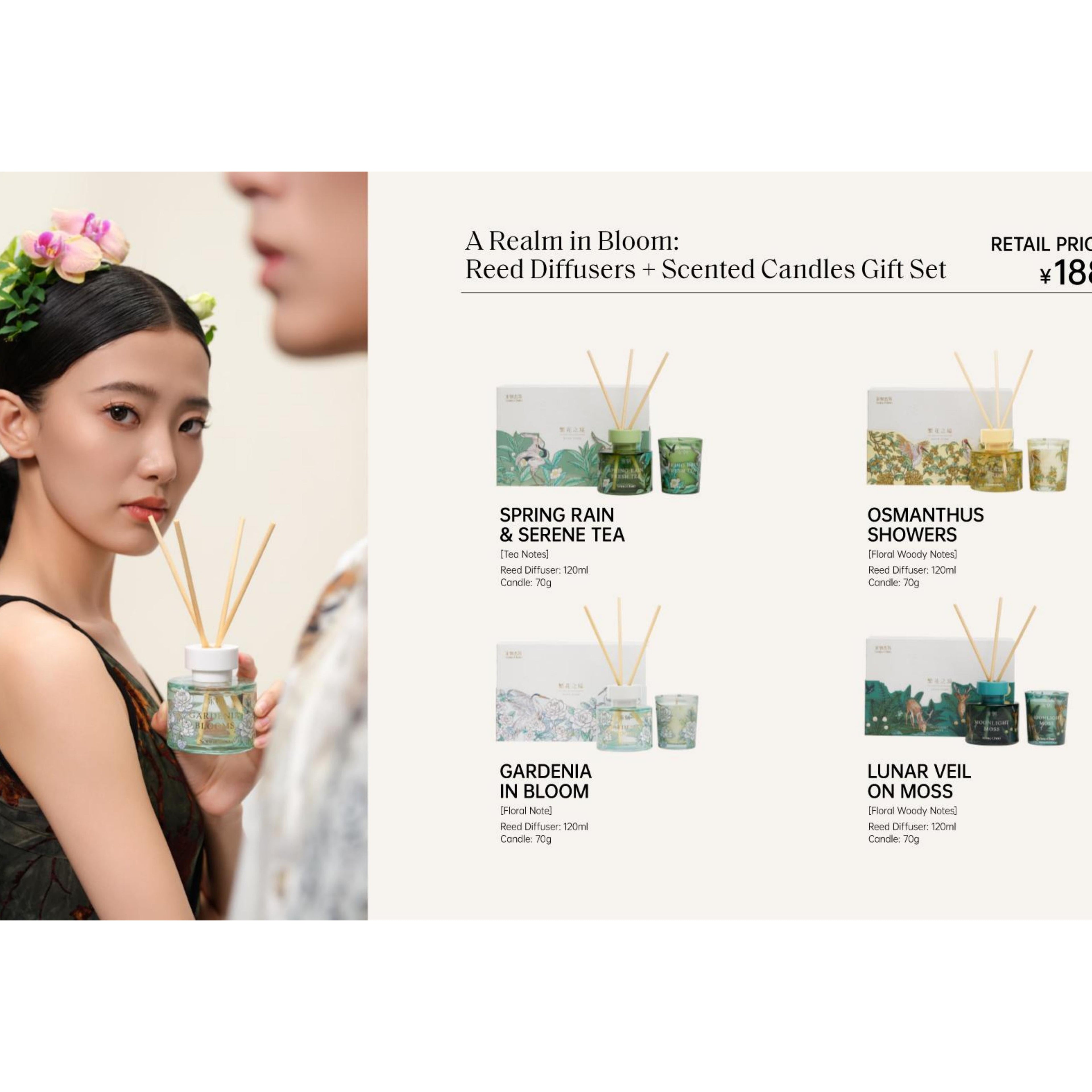 A Realm in Bloom:Reed Diffusers+Scented Candles Gift Set