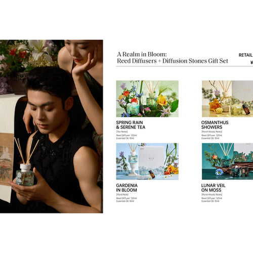 A Realm in Bloom:Reed Diffusers+Diffusion Stones Gift Set
